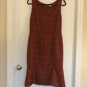 Tory Burch Tweed Dress in Dark Plum